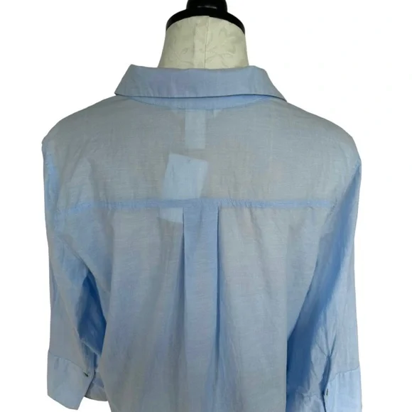 H&M Blouse in woven cotton fabric wide sleeves Collar wrapover V-Neck Size 8 - Picture 6 of 16